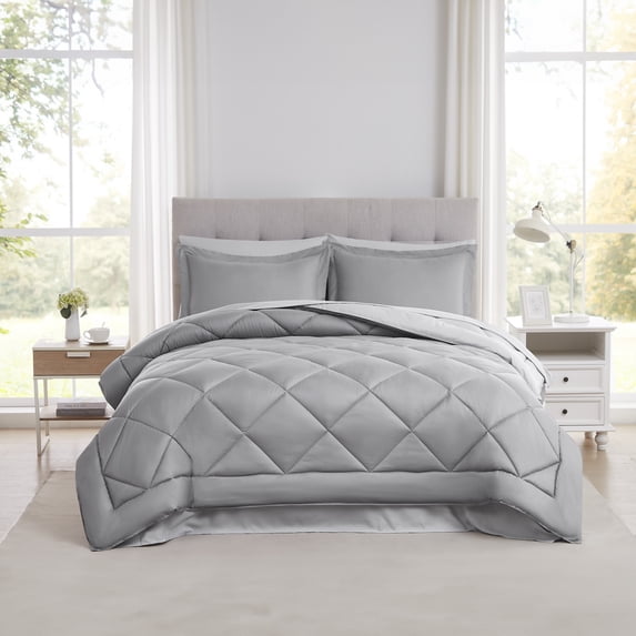 Modern Threads Bed In a Bag 7-Piece Gray Comforter Set, Full