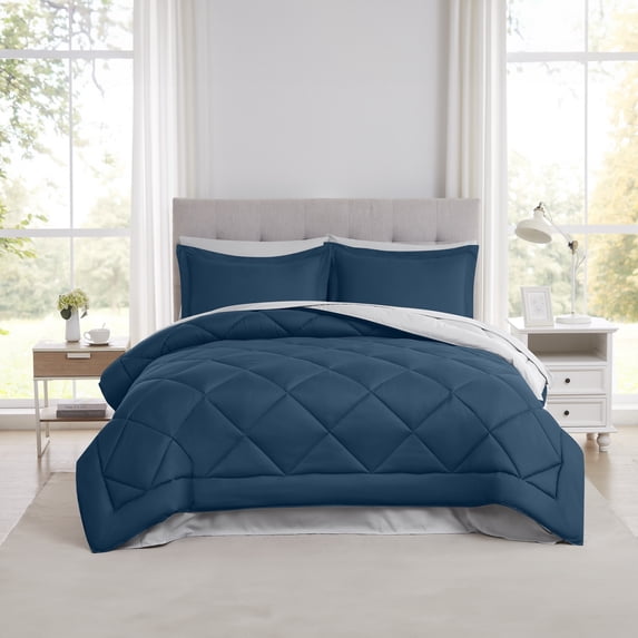 Modern Threads Bed In a Bag 7-Piece Navy Comforter Set, Full
