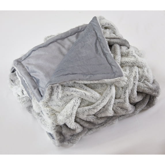 Modern Threads Braided Microfiber Throw, 50" x 60", Silver