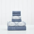 thumbnail image 1 of Modern Threads Capri Jacquard 6-Piece Adult Cotton Bath Towel Set, Denim, 1 of 4