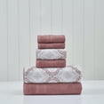 thumbnail image 1 of Modern Threads Capri Jacquard 6-Piece Adult Cotton Bath Towel Set, Rosewood, 1 of 4