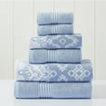 thumbnail image 1 of Modern Threads Charlize 6-pc Yarn Dyed Jaquard/Solid Towel Set, Blue, 1 of 5