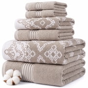 Modern Threads Charlize 6-Piece Cotton Bath Towel Set, Fawn