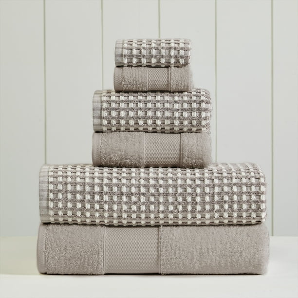 Modern Threads Cobblestone 6Piece Cotton Bath Towel Set, Beige