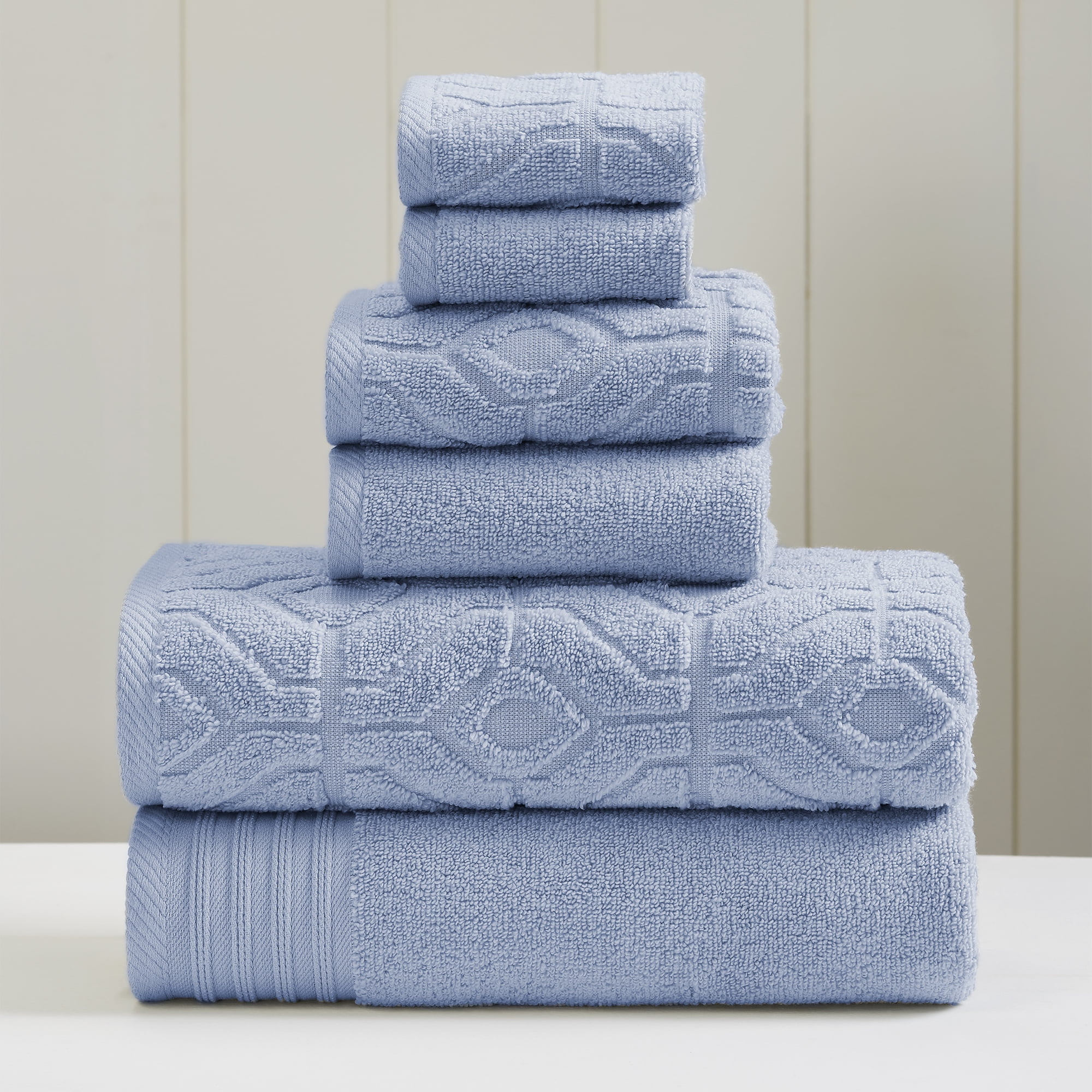 Modern Threads Diamond Gate 6 Piece Adult Cotton Bath Towel Set