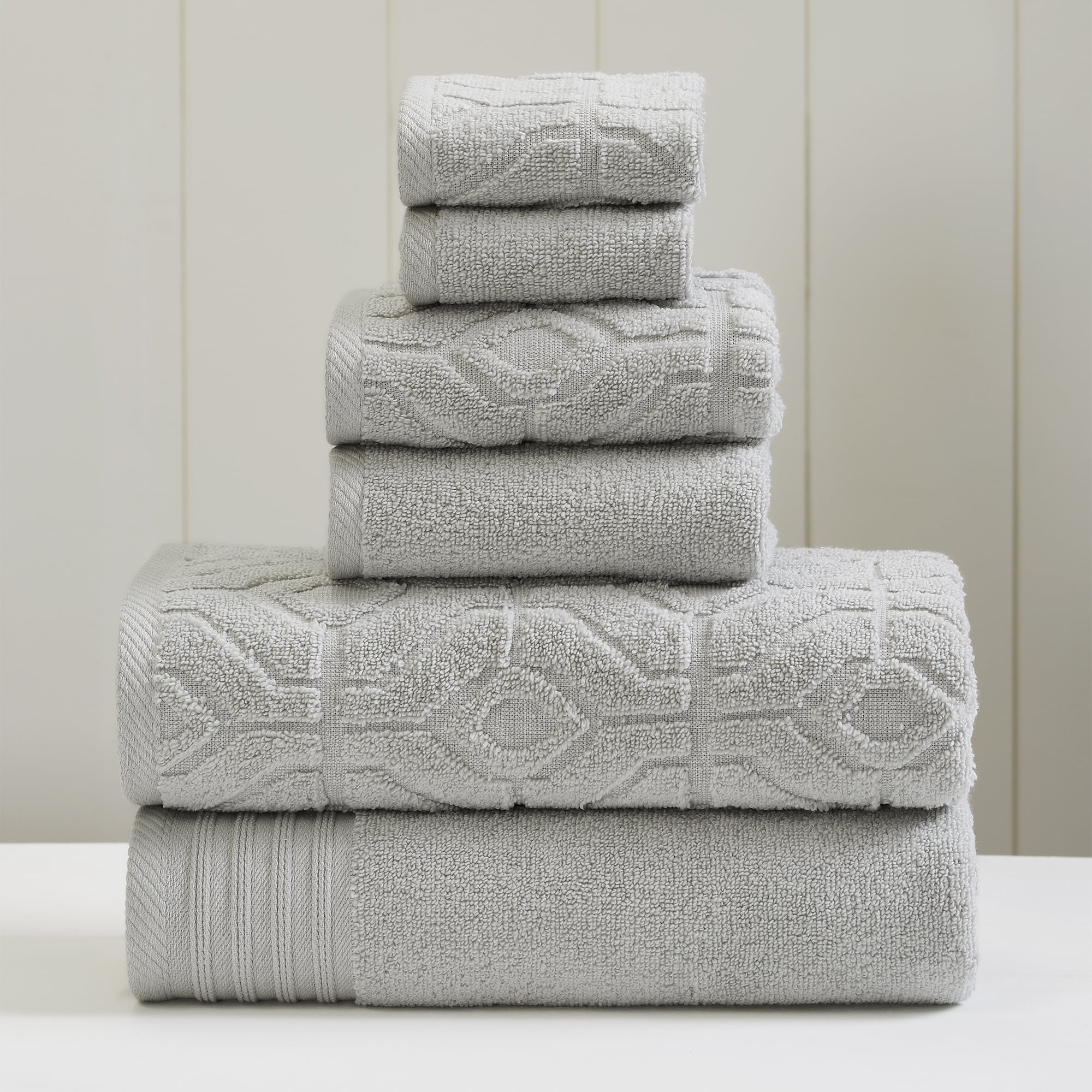 FRONTGATE Diamond Trellis Bath Towels Solid Graphite