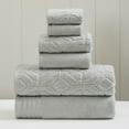 thumbnail image 1 of Modern Threads Diamond Gate 6-Piece Adult Cotton Bath Towel Set, Silver, 1 of 4