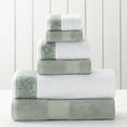 thumbnail image 1 of Modern Threads Filigree Jacquard Border 6-Piece Cotton Adult Bath Towel Set, Silver Sage, 1 of 4