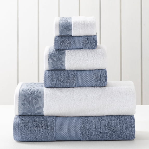 Modern Threads Filigree Jacquard Border Swirls 6-Piece Towel Set