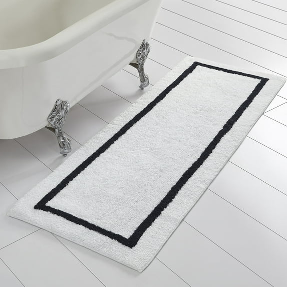 Modern Threads Geometric Black Cotton Rug Runner, 2' x 5'