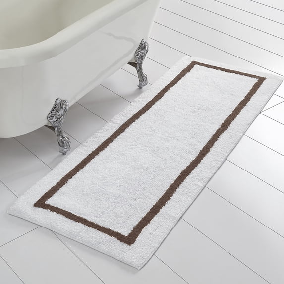 Modern Threads Geometric Brown Mocha Cotton Rug Runner, 1'8" x 5'', Reversible