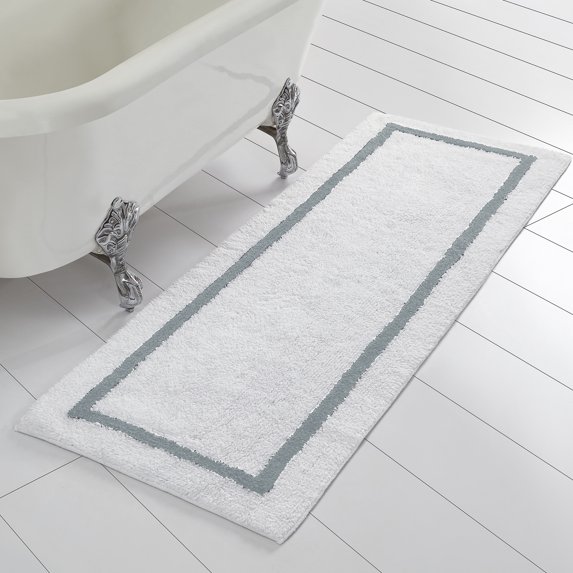 Modern Threads Geometric Silver Cotton Indoor Rug Runner, 2' x 5'