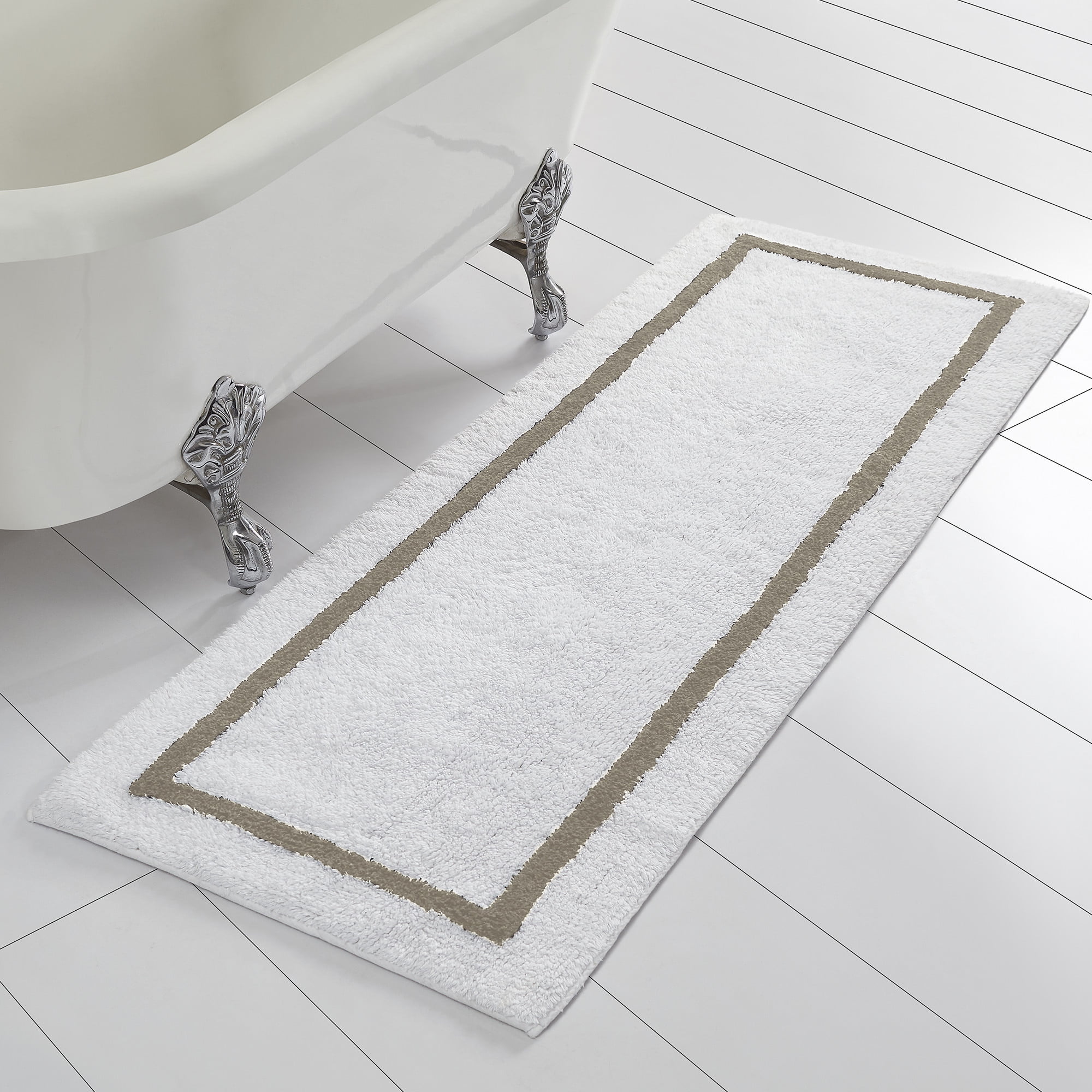 Modern Threads Geometric Taupe Cotton Rug Runner, 2' x 5'