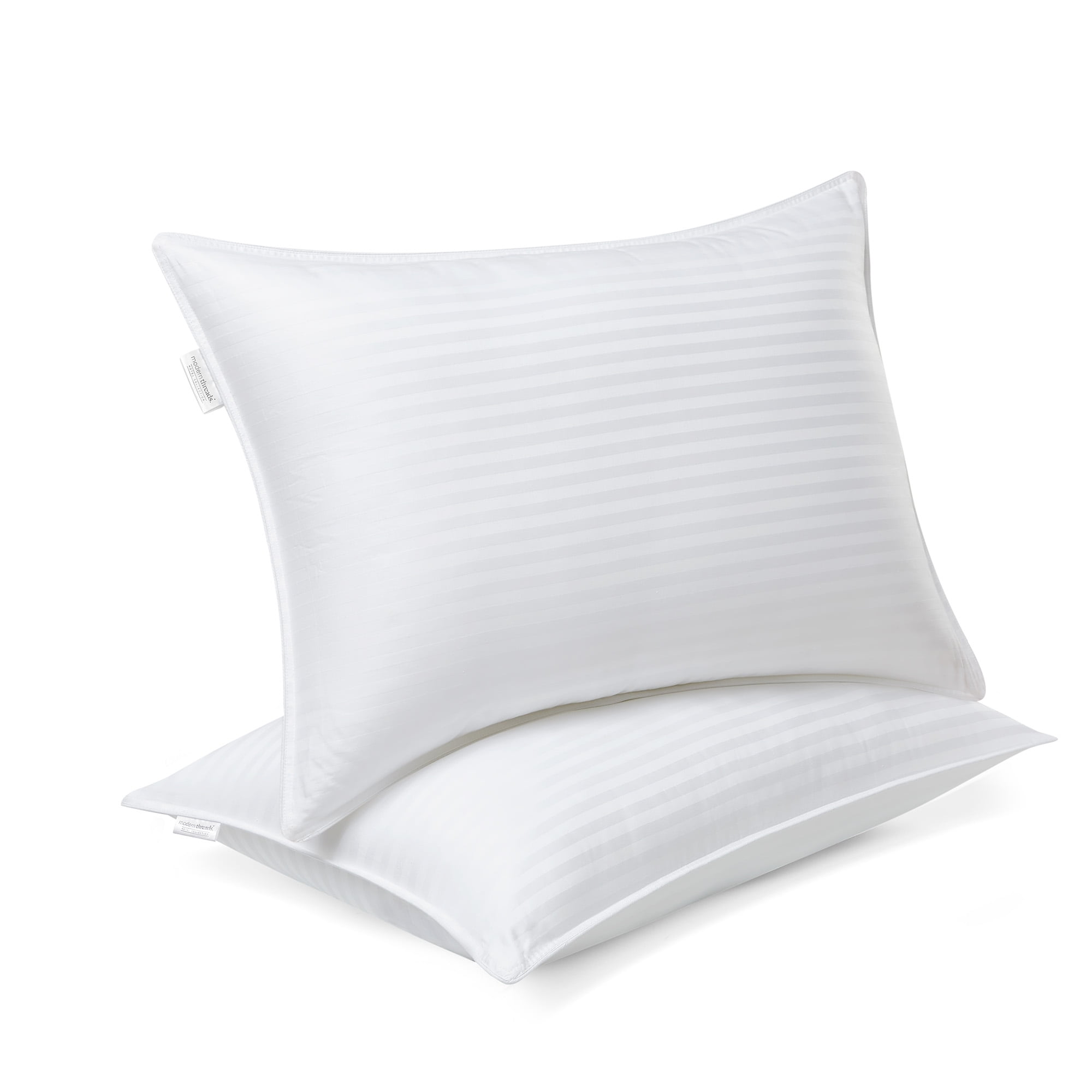 Queen Size White Cotton Down Alternative Sleeping Pillows, Set of 2