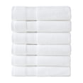 thumbnail image 1 of Modern Threads Hotel Collection 6-Pack 100% Ring Spun Cotton, Highly Absorbent Quick Drying Bath Towel Set, White, 27" x 54", 1 of 6
