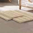 thumbnail image 1 of Modern Threads Ivory 2 Pack Chenille Noodle Non-Slip Backing Bath Mat Set, 17" x 24" & 21" x 34", 1 of 2