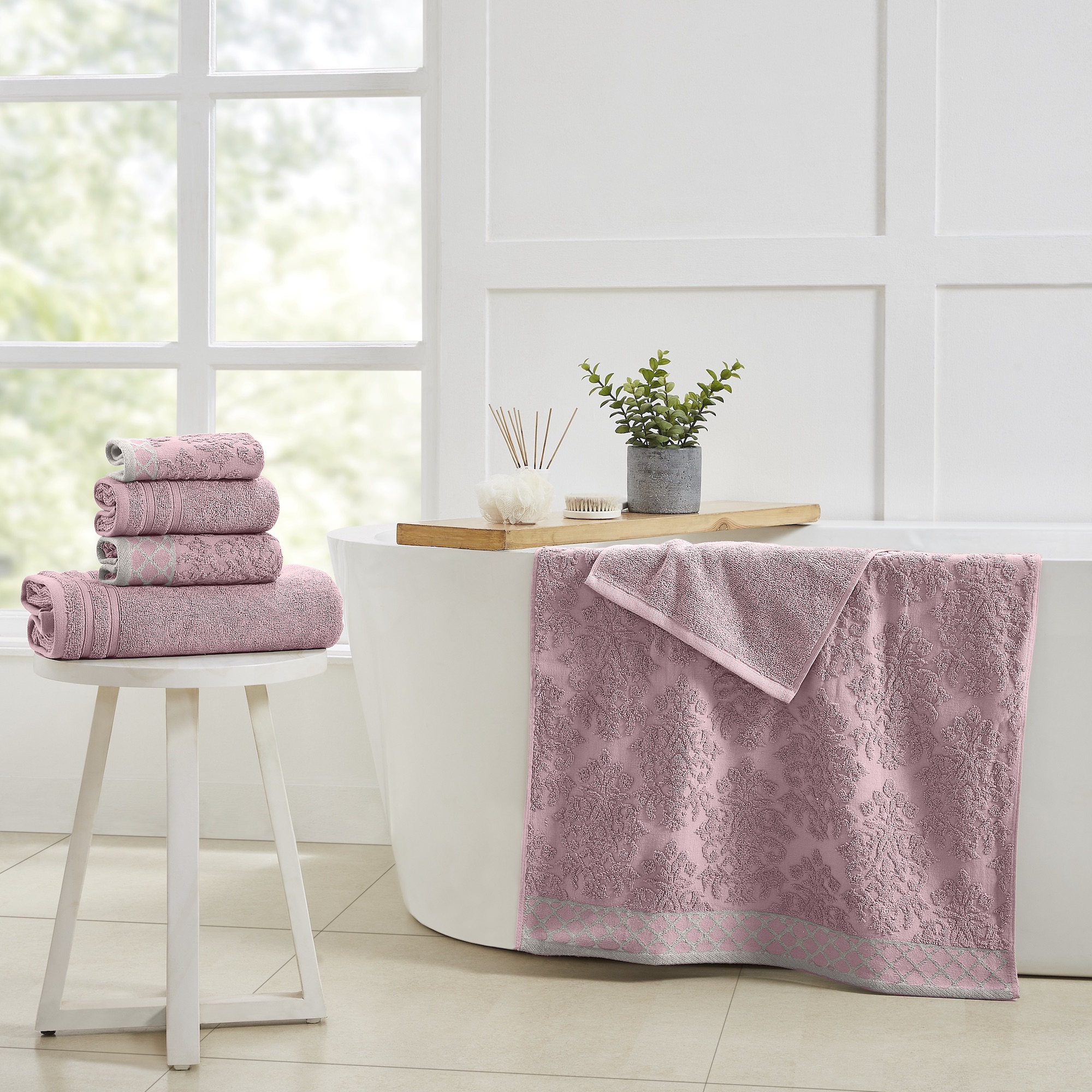 Lot De 6 Serviettes De Toilette En éponge