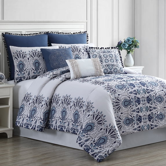 Modern Threads Karina 8-Piece Floral Adult Comforter Set, King