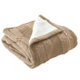 thumbnail image 1 of Modern Threads Knit Reversible Khaki Acrylic Throw Blanket, 50" x 60", 1 of 3