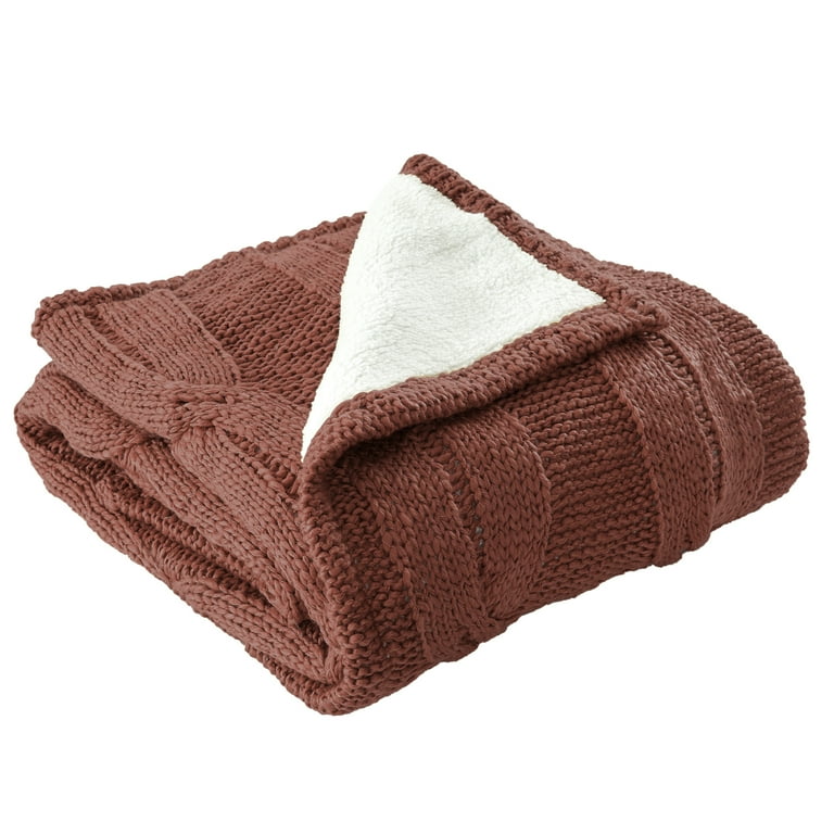 Modern Threads Knit Reversible Nutmeg Acrylic Adult Throw Blanket 50 x 60 Walmart