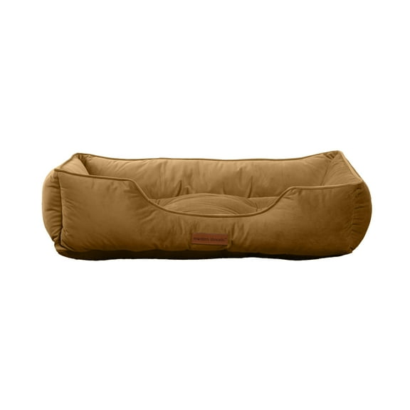 Modern Threads Large Luxury Velvet Tufted-Style Dog Bed, Caramel