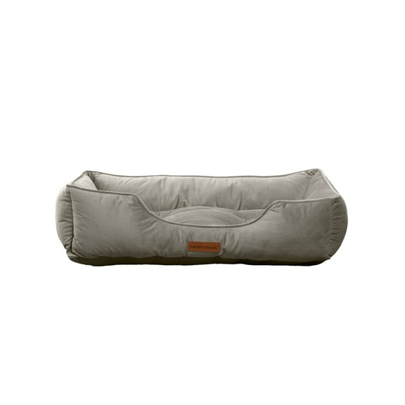 Modern Threads Large Luxury Velvet Tufted-Style Dog Bed, Light Gray