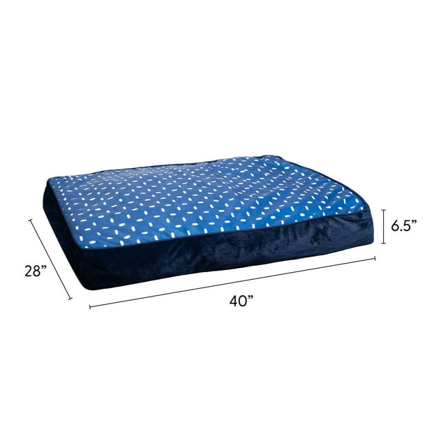 Modern Threads Large Orthopedic Memory Foam Pillow Dog Bed, Blue Stars