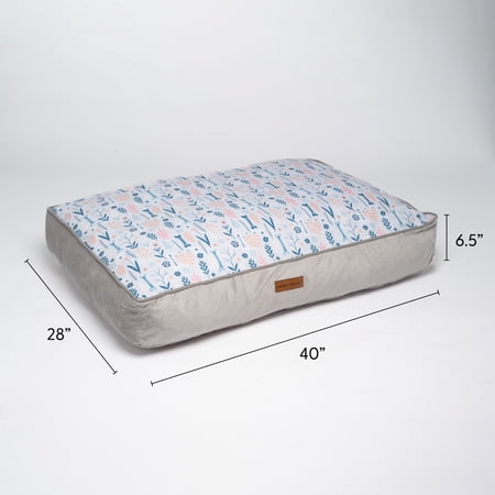 Modern Threads Large Orthopedic Memory Foam Pillow Dog Bed, Bone Meddow