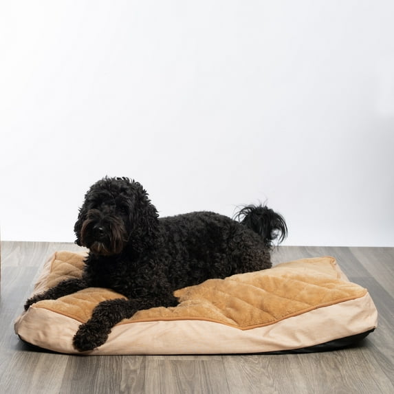 Modern Threads Orthopedic Memory Foam Soft Plush Pillow Bed, Linen Beige