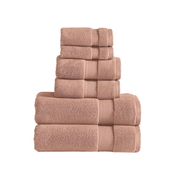 Modern Threads Luxury Cotton 6-Piece Quick Dry Towel Set, Clay