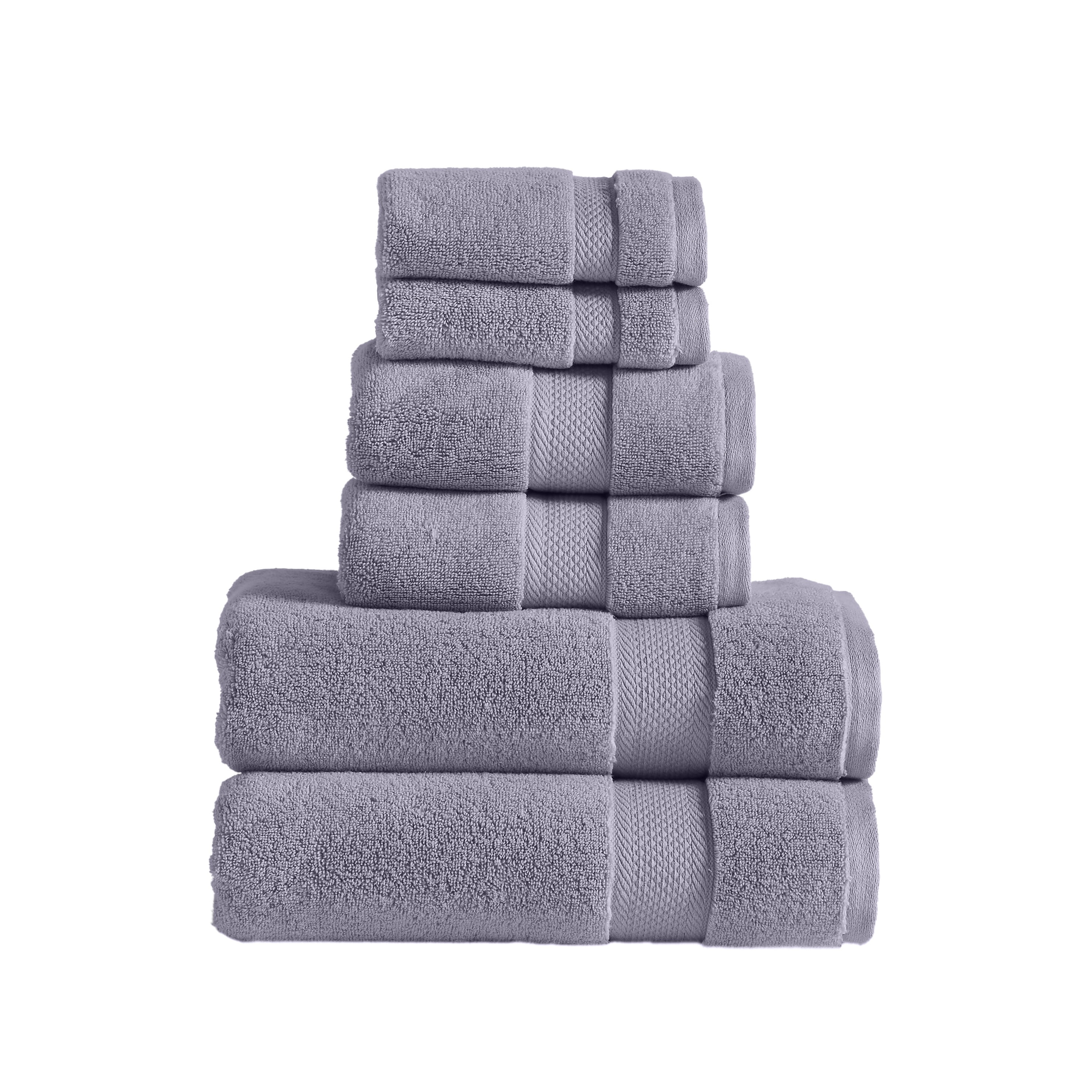 Modern Threads Luxury Cotton 6-Piece Quick Dry Towel Set, Lilac Marble ...