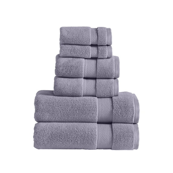 Modern Threads Luxury Cotton 6-Piece Quick Dry Towel Set, Lilac Marble