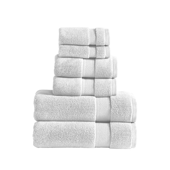 Modern Threads Luxury Cotton 6-Piece Quick Dry Towel Set, White