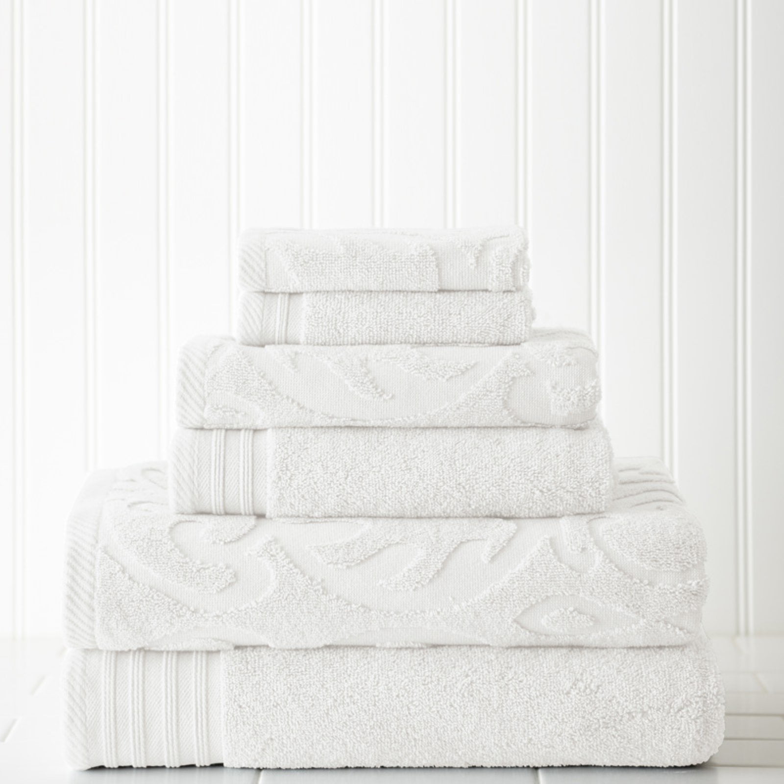 mDesign Cotton Jacquard Bath Towel, Set of 6 - Dormify