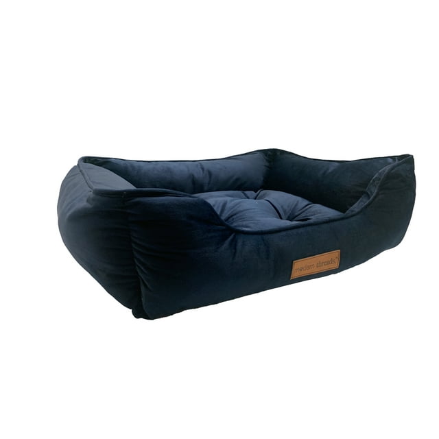 Modern Threads Medium Luxury Velvet Tufted-Style Dog Bed, Denim