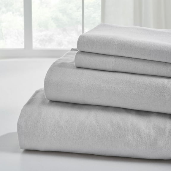 Modern Threads 4-Piece Mist Cotton Flannel Adult Bed Sheet Set, Full
