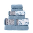 thumbnail image 1 of Modern Threads Ophelia 6-Piece Cotton Adult Bath Towel Set, Blue, 1 of 17