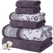 Modern Threads Ophelia 6-Piece Cotton Adult Bath Towel Set, Purple