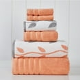 thumbnail image 1 of Modern Threads Organic Vines 6-Piece Cotton Adult Bath Towel Set, Coral, 1 of 3