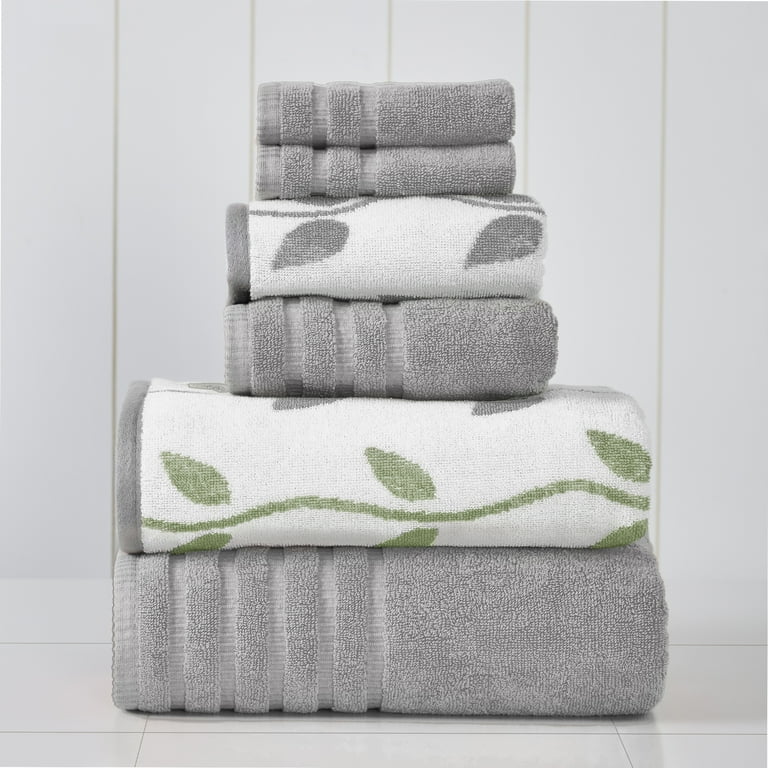 Gray patterned towels hot sale