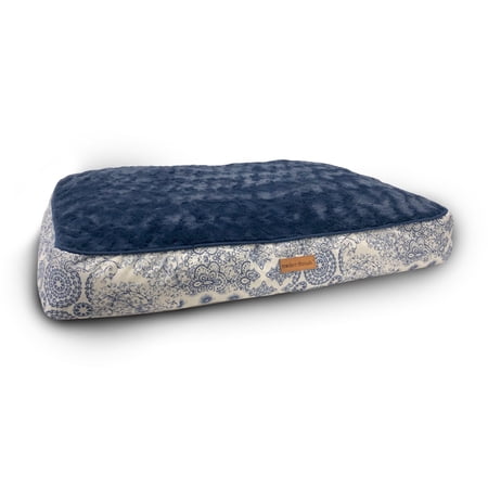 Modern Threads Orthopedic Memory Foam Soft Plush Printed Dog Bed, Faye Blue