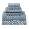 thumbnail image 1 of Modern Threads Oxford 6-Piece Yarn Dyed Adult Cotton Bath Towel Set, Blue, 1 of 23