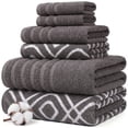 thumbnail image 1 of Modern Threads Oxford 6-Piece Yarn Dyed Adult Cotton Bath Towel Set, Gray, 1 of 7