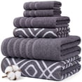 thumbnail image 1 of Modern Threads Oxford 6-Piece Yarn Dyed Adult Cotton Bath Towel Set, Lavender, 1 of 7