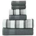 thumbnail image 1 of Modern Threads Pax Jacquard 6-Piece Adult Cotton Bath Towel Set, Coal, 1 of 6