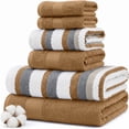 thumbnail image 1 of Modern Threads Pax Jacquard 6-Piece Adult Cotton Bath Towel Set, Gold, 1 of 7