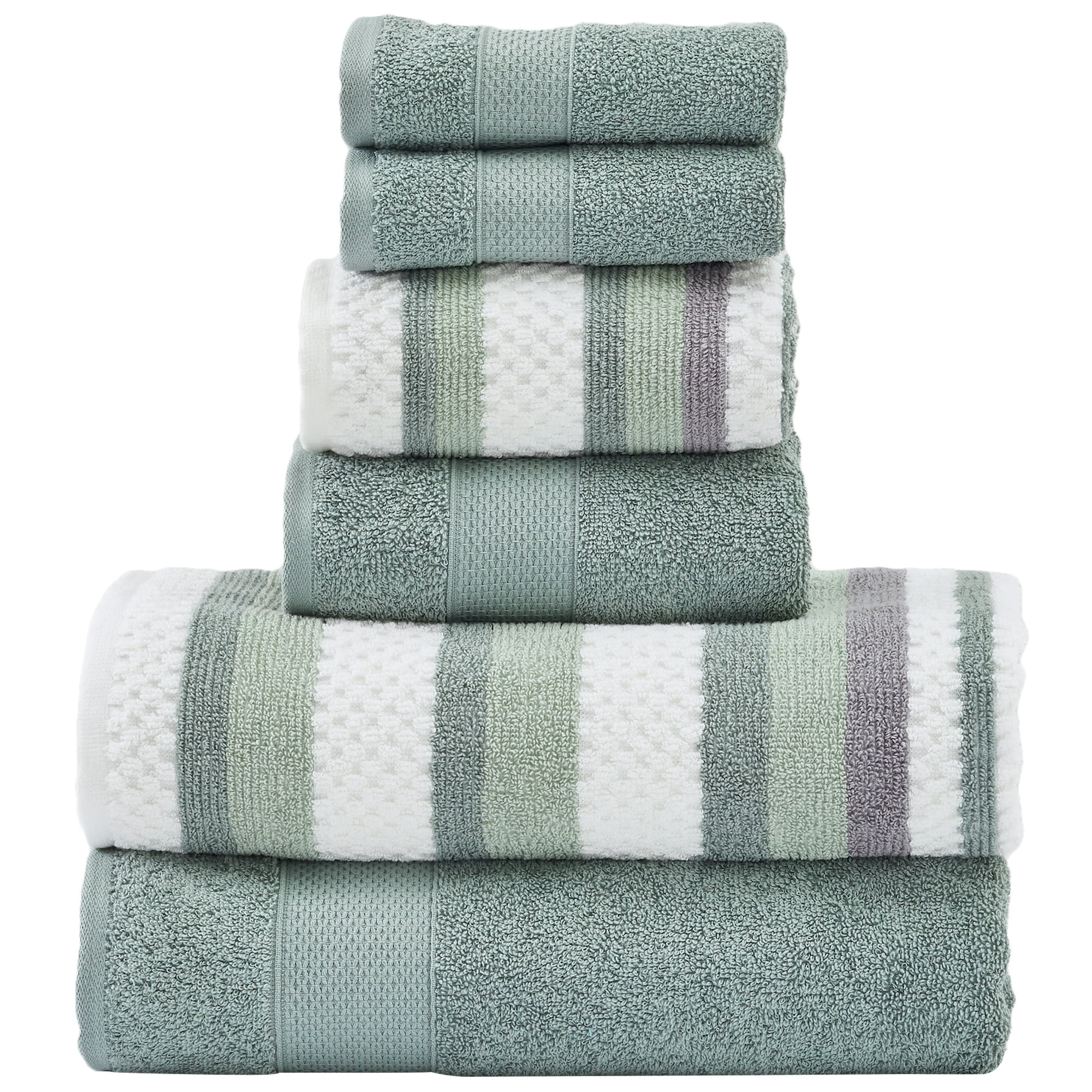 Dark Ivy Grid-Texture Cotton Kitchen Towels, 2-Pack