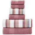thumbnail image 1 of Modern Threads Pax Jacquard 6-Piece Adult Cotton Bath Towel Set, Rosewood, 1 of 6