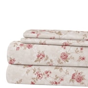 Modern Threads Printed 4 Piece Sheet Set, Kashmir Rose, Queen