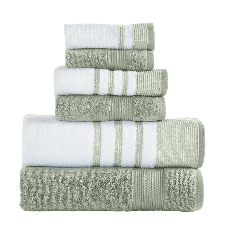 at Home Rockridge 12 x 0.3 x 12 Stripe Sage Kitchen Towel Set (4 ct)